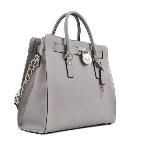 michael kors tasche hamilton grau|Michael Kors Hamilton Signature Large Satchel .